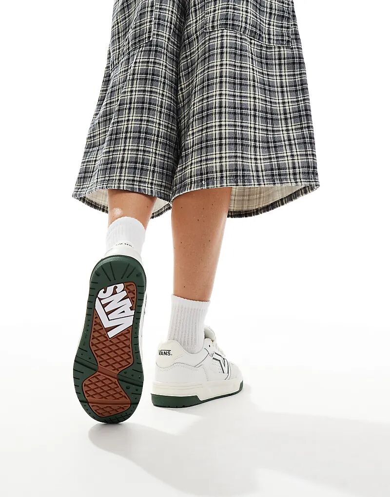 Кроссовки upland из массивной кожи белого и темно-зеленого цветов Vans — фото 2