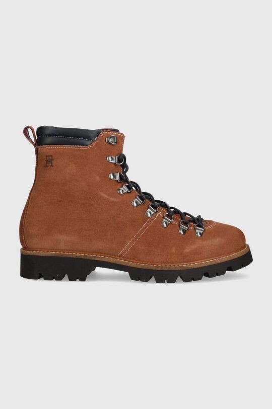 

HILFIGER W MIX SUEDE HOOKS BOOT замшевые байкерские ботинки Tommy Hilfiger, коричневый