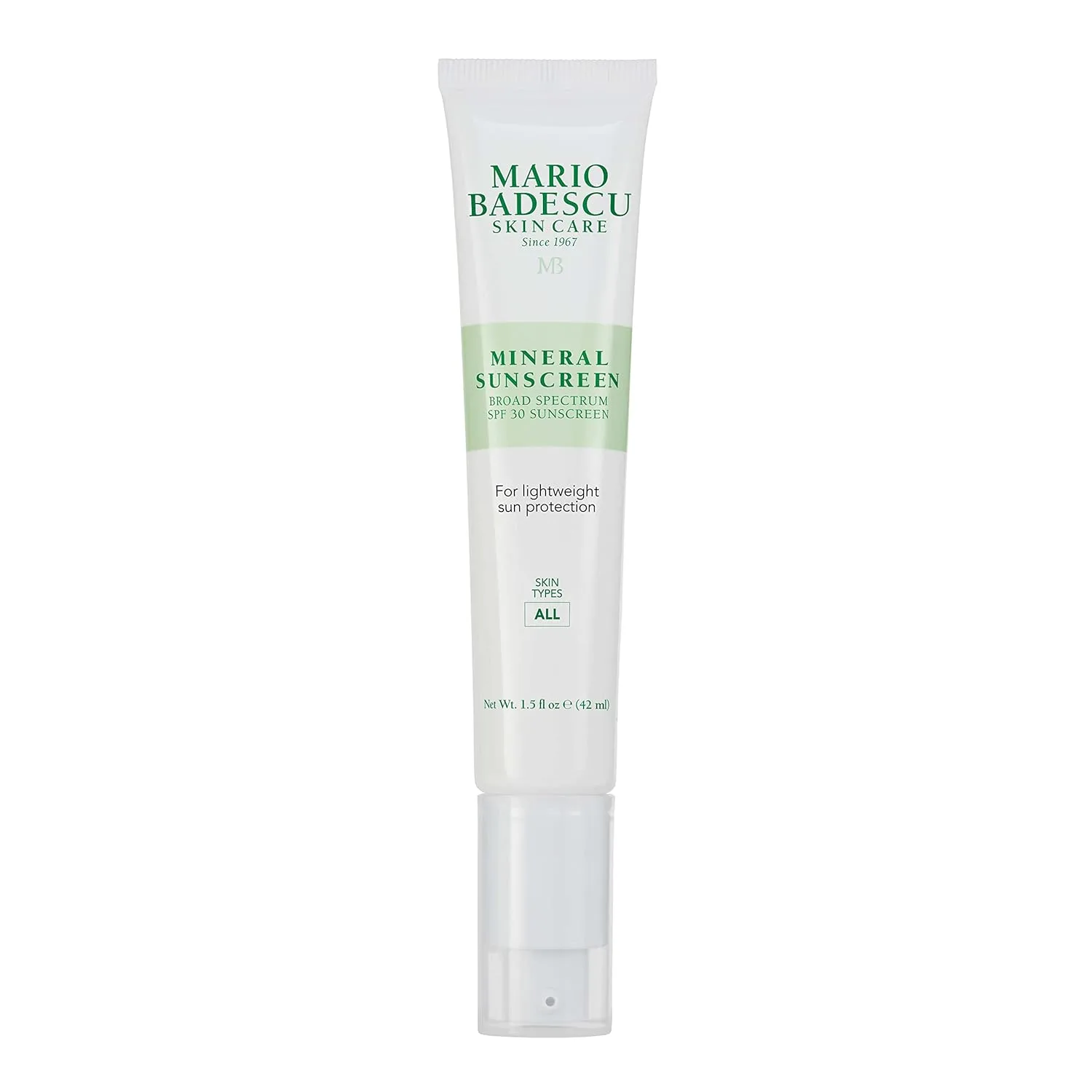 Mario Badescu Mineral Sunscreen SPF 30 для всех типов кожи, безопасный для рифов, увлажняющий крем без масла с оксидом цинка, гиалуроновой кислотой и антиоксидантами, 44 мл, White