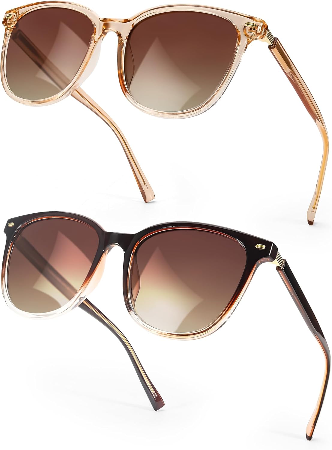 

Солнцезащитные очки SIPHEW увеличенного квадратного размера для женщин | Легкие модные солнцезащитные очки со 100% защитой от УФ-излучения UV400 | Модные зеркальные линзы, C04-coffee Tea/Red Brown(2pack)