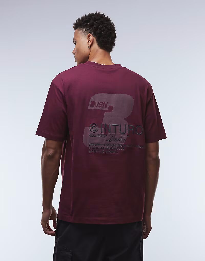 

Свободная футболка с уличной графикой и вышивкой бордового цвета Asos Design, Красный, Свободная футболка с уличной графикой и вышивкой бордового цвета Asos Design