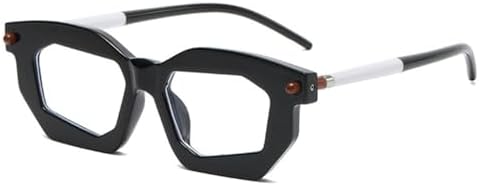 

Солнцезащитные очки Polygon для женщин, двухцветные, модные, с прозрачными линзами, в панк-оправе, с заклепками, уникальные, с защитой от УФ-излучения UV400 MTZJH, Black Clear