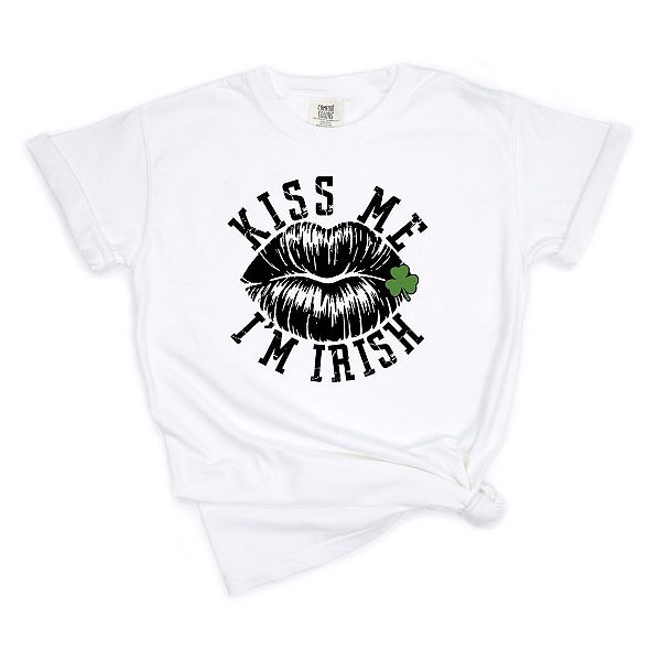 

Футболка Kiss me irish lips garment dyed Simply Sage Market, White