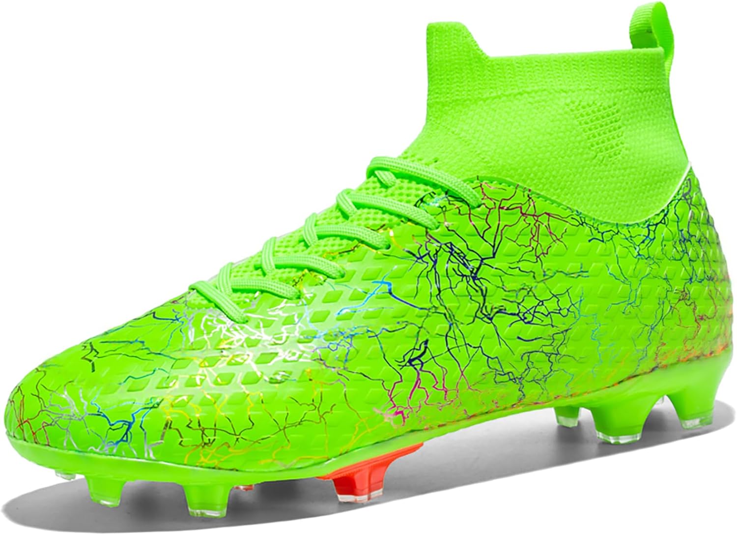 

Мужские футбольные бутсы высокие, для футбола на улице, дышащие, спортивные, профессиональные шипы, футбольная обувь для юношей, унисекс Migpogzai, зеленый
