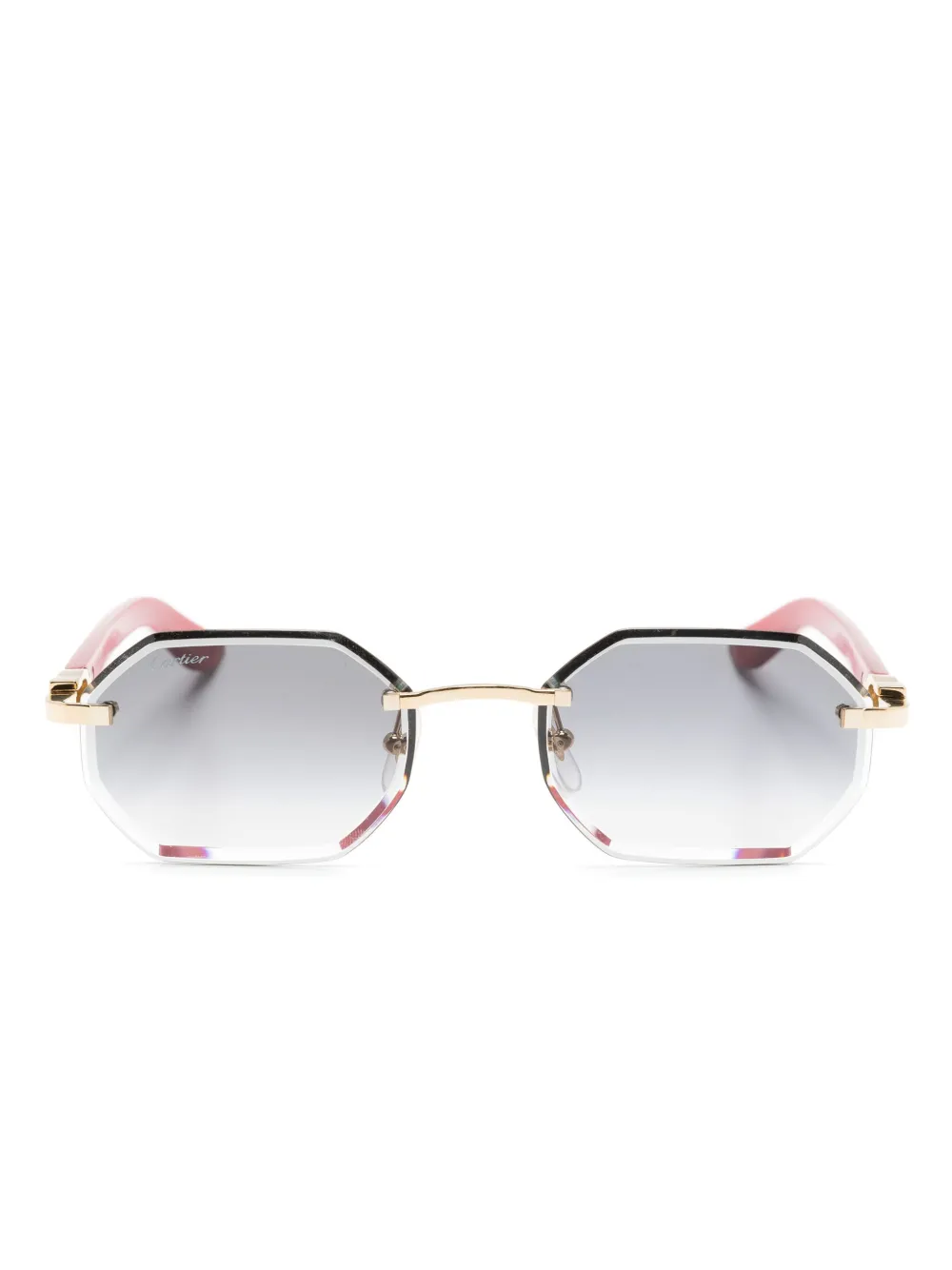 

Солнцезащитные очки в геометричной оправе с логотипом Cartier Eyewear, красный