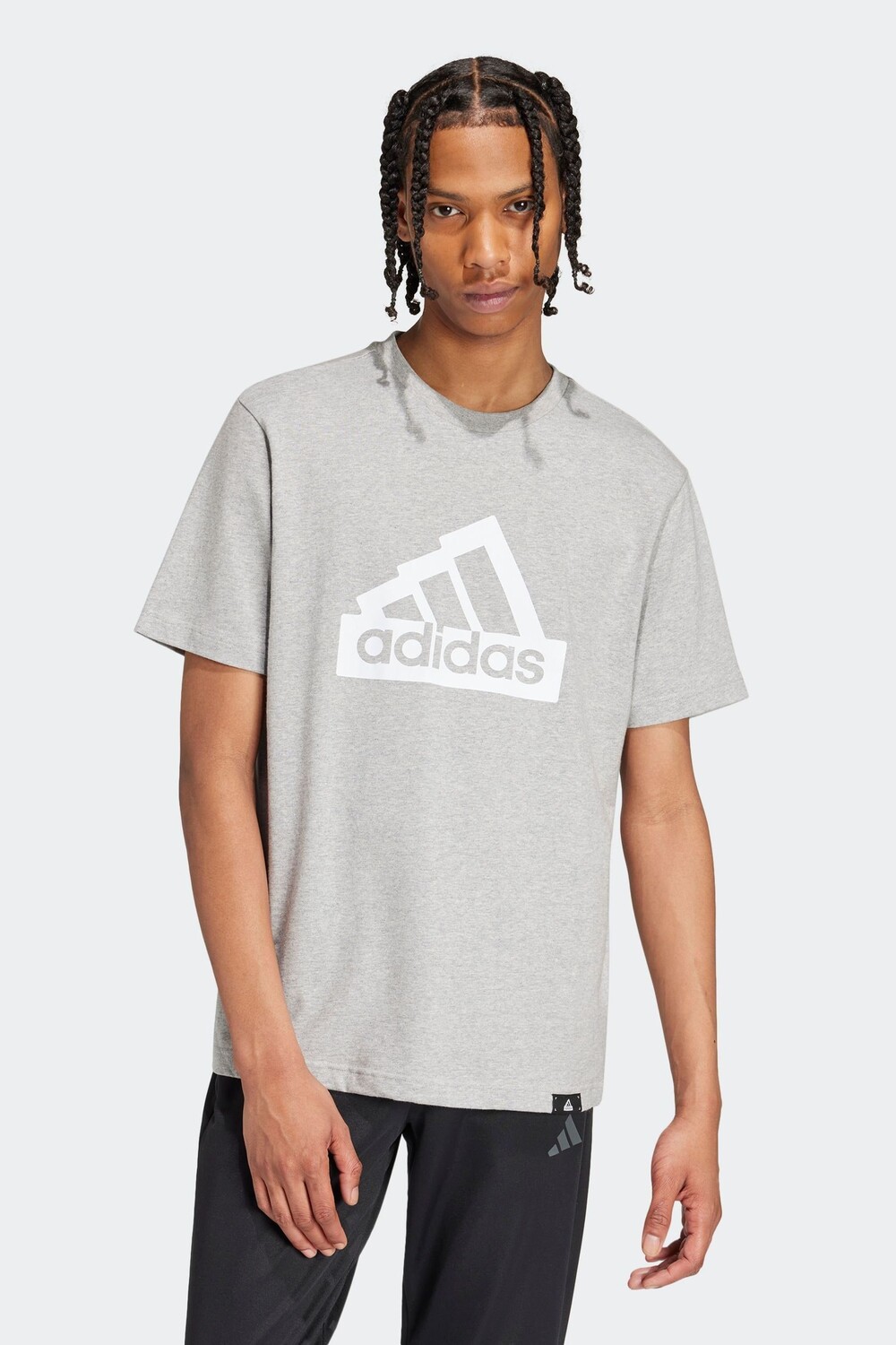 

Футболка с графическим принтом Modern Essentials из 100% хлопка Adidas, серый