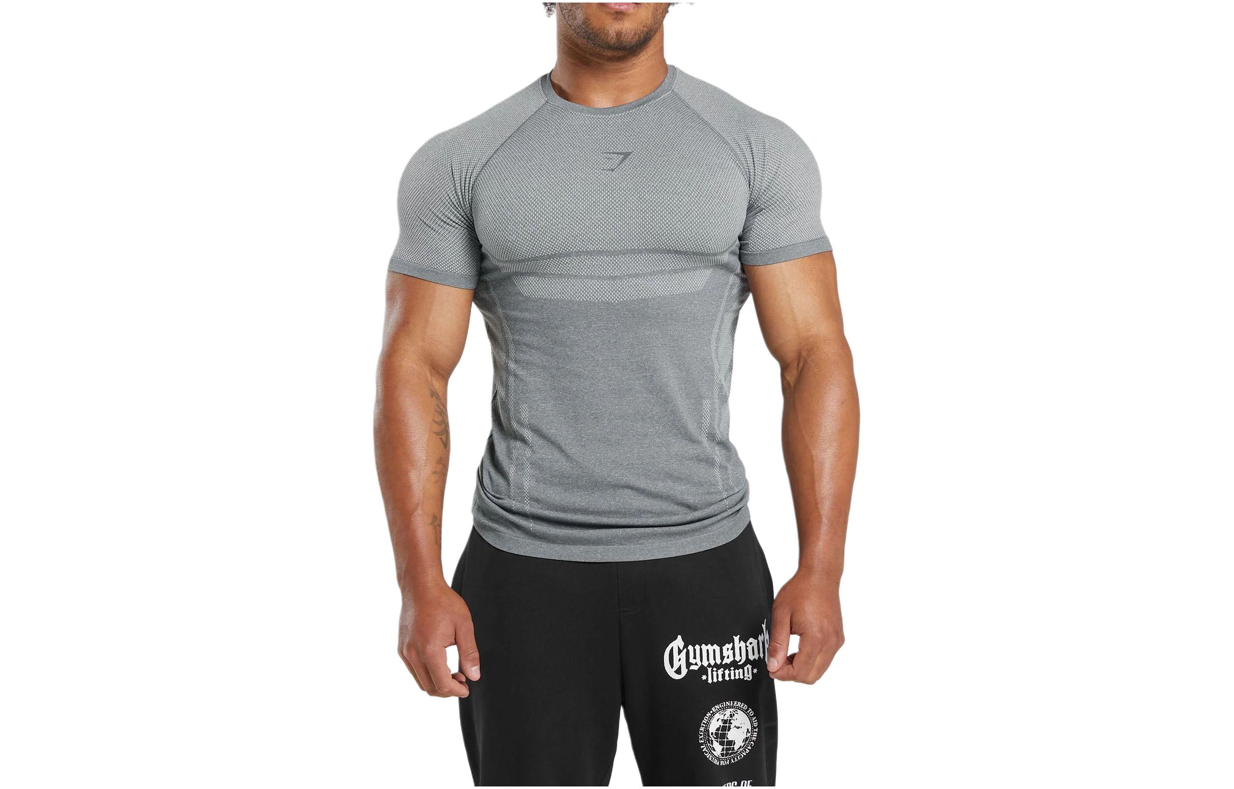 

Футболка мужская светло-серая GYMSHARK, светло-серый