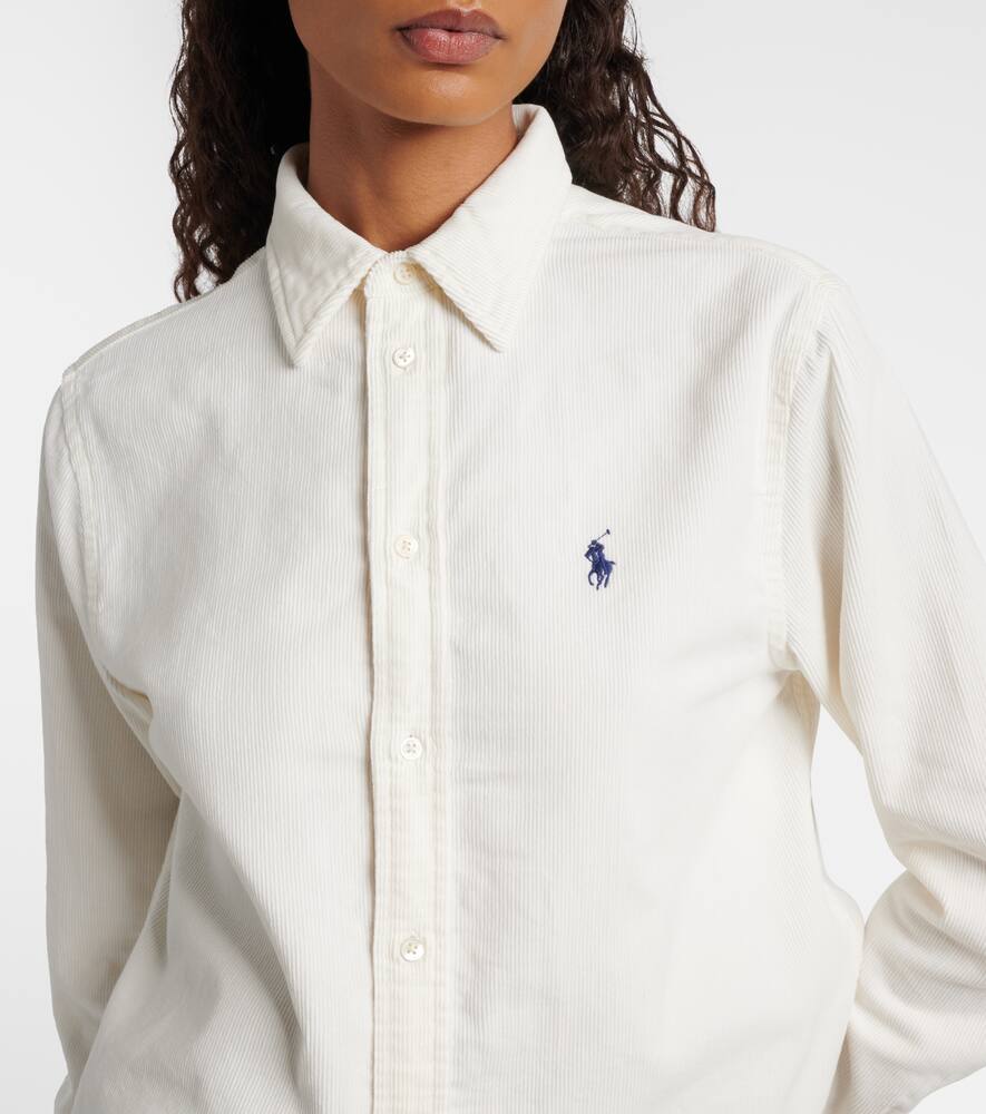 Хлопковая рубашка из вельвета Polo Ralph Lauren, Warm White — фото 4