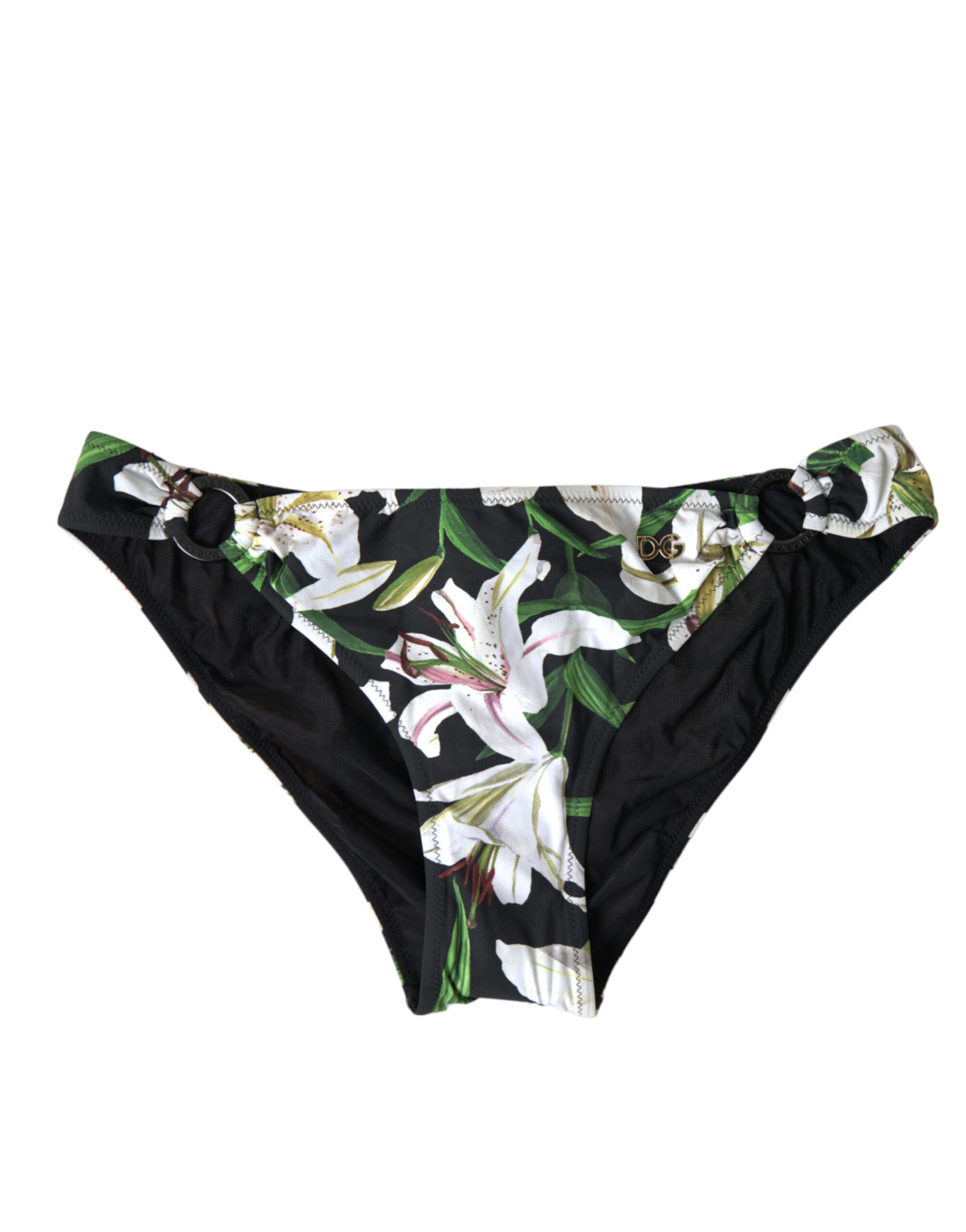 Элегантные плавки бикини с цветочным принтом - Swim In Style Dolce & Gabbana, черный