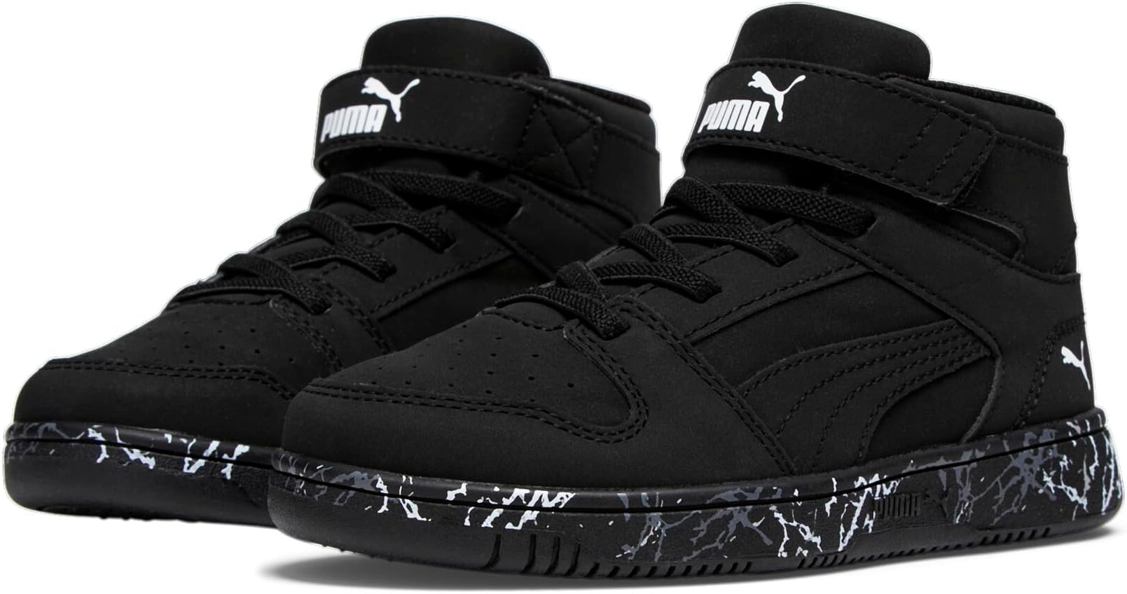 

Кроссовки Rebound Layup Nubuck Mountain Park Hook-and-Loop Preschool PUMA, цвет Puma Black/Puma Black