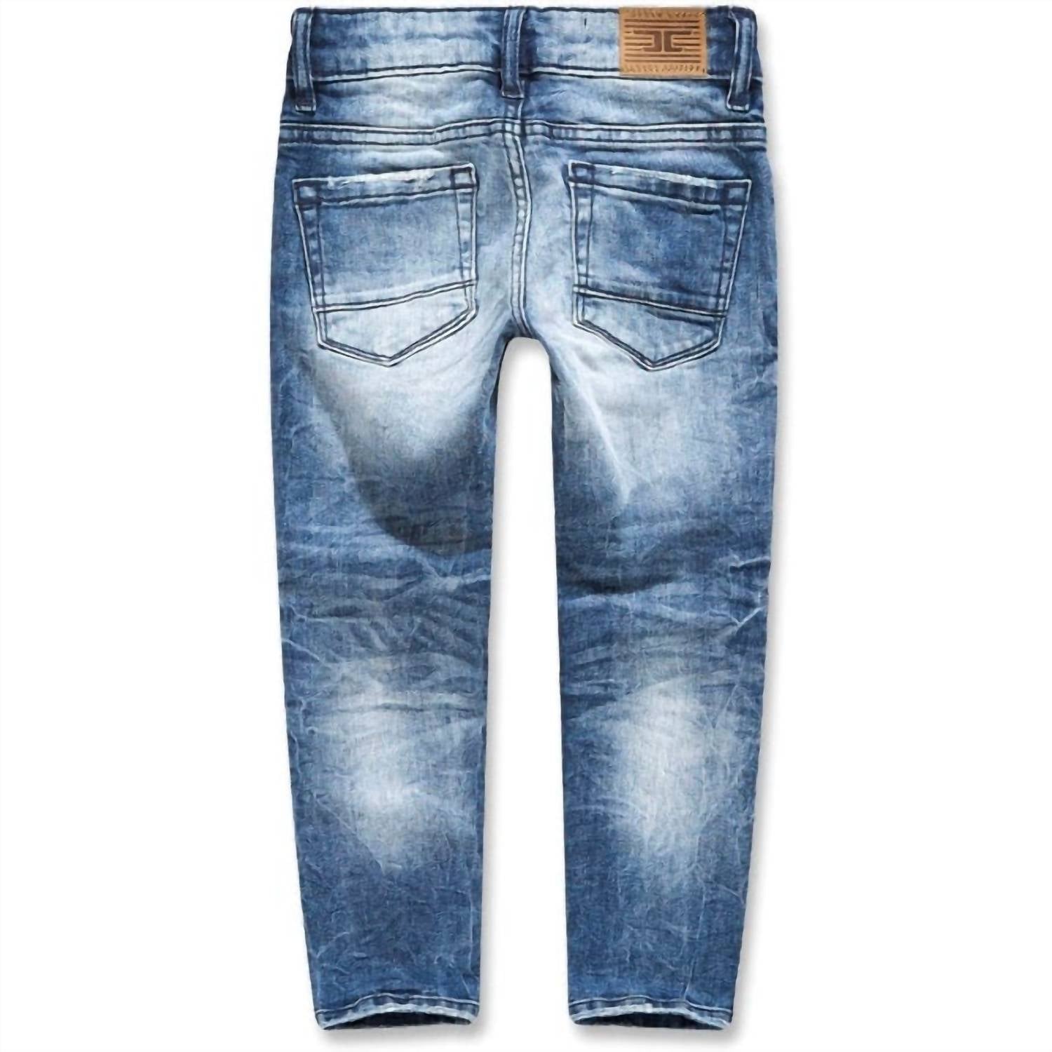 Детские джинсы Sean Troublemaker Denim темно-синего цвета JORDAN CRAIG — фото 2
