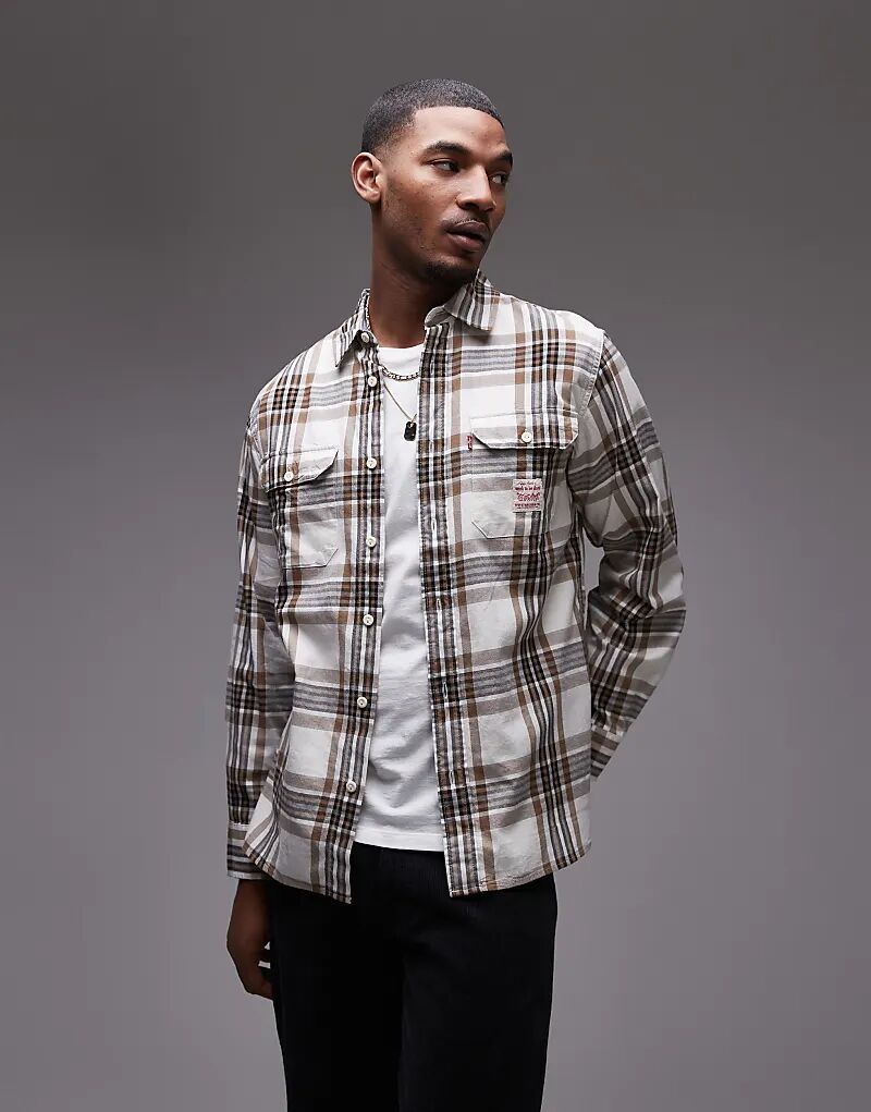 

Классическая рубашка из коллекции Levi's Workwear в клетку, бежевого цвета