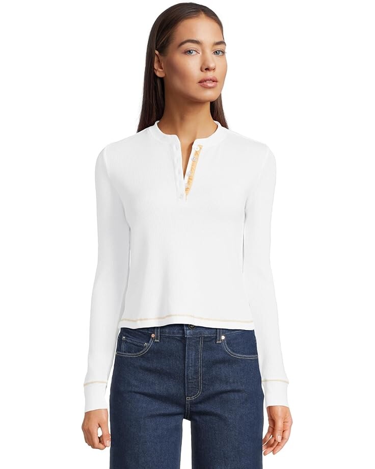 

Футболка Michael Stars Lina Henley Tee, белый