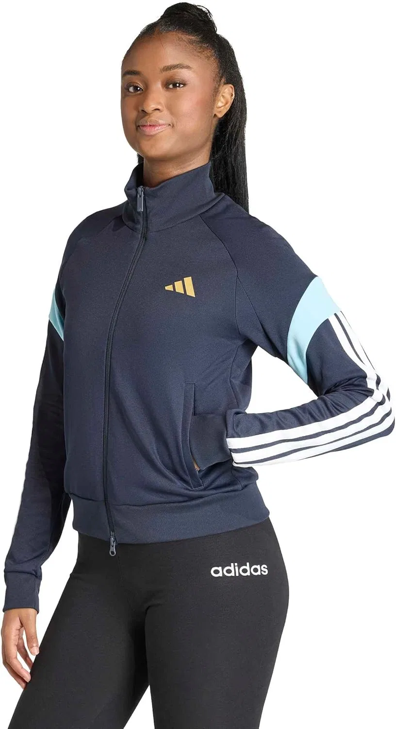 Женская ветровка adidas, Night Navy/Icey Blue/Hazy Beige/White