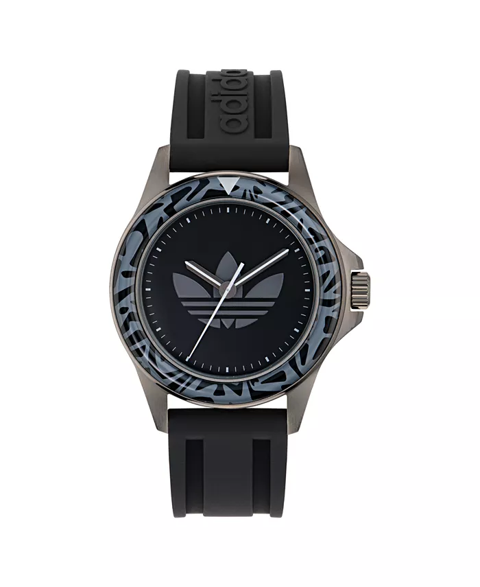 

Унисекс-часы аналоговые черные силиконовые, 44 мм adidas