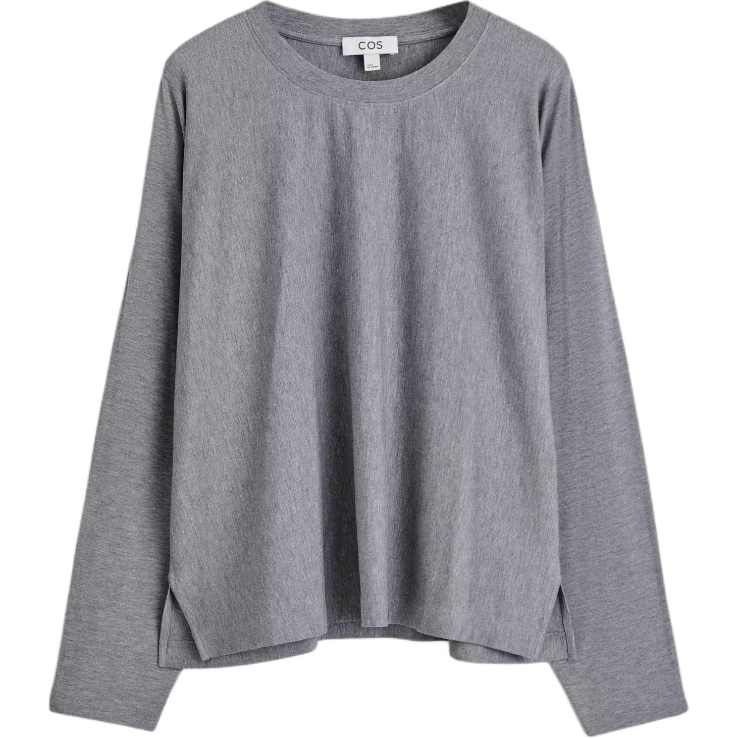 

COS Футболка женская серая с круглым вырезом Moderate, Серый, COS Футболка женская серая с круглым вырезом Moderate