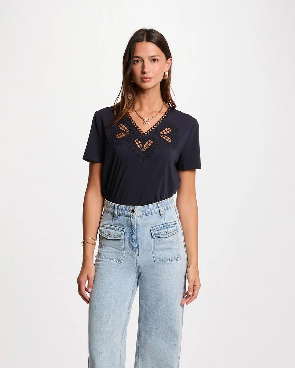 

Женская футболка с коротким рукавом Morgan, темно-синий