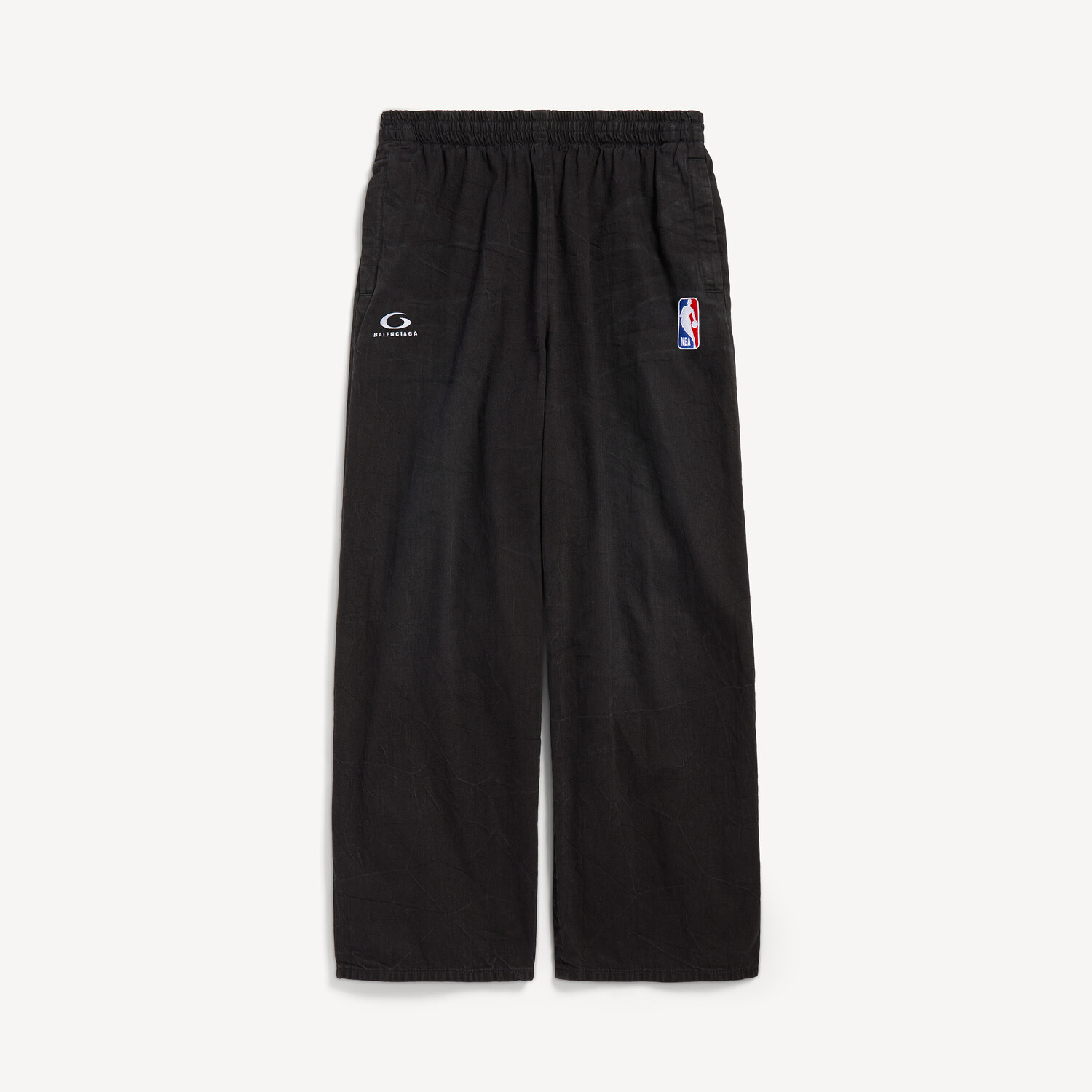 

Мужские брюки Balenciaga в сотрудничестве с NBA из легкой черной ткани