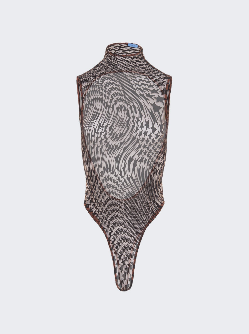 

Боди со звездным принтом Mugler, цвет nude 02 and graphite
