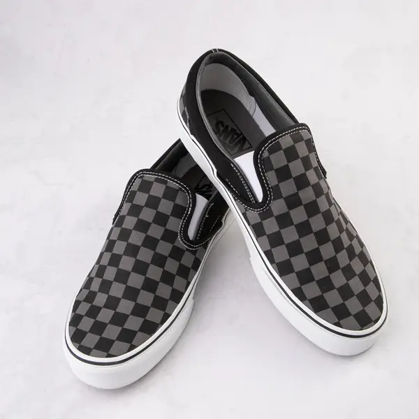

Туфли для скейтбординга Vans без шнуровки в шахматном порядке, серый/черный