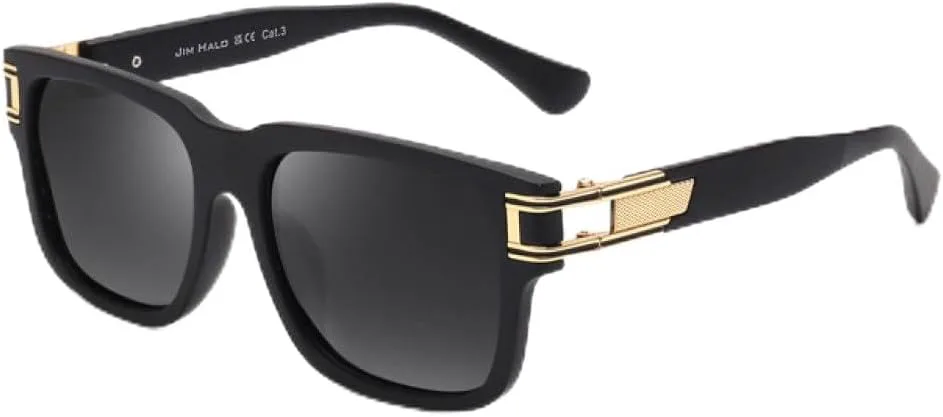 

Солнцезащитные очки 2027 года для мужчин и женщин. Классические ретро-очки квадратной формы для вождения, рыбалки, с защитой от УФ-излучения UV400 MTZJH, C1 Black