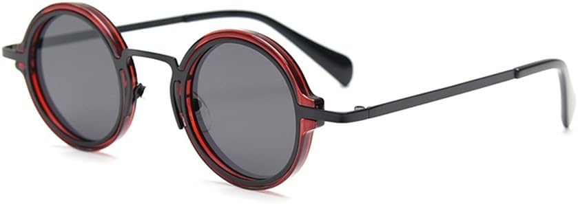 

поляризованные солнцезащитные очки ретро женские панк стиль металлические круглые солнцезащитные очки винтажные мужские леопардовый зеленый UV400 летние WNCKSQ, Red Black Gray