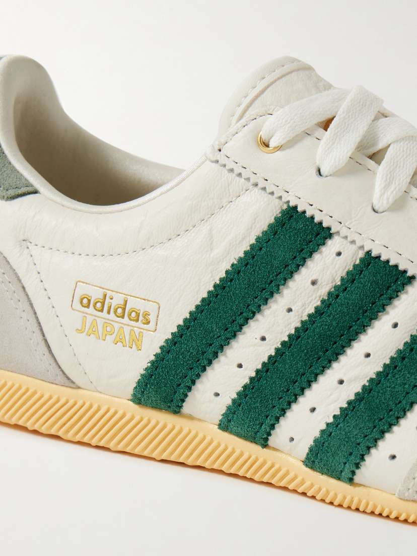 Кроссовки из перфорированной кожи с отделкой из японской замши Adidas Originals, белый — фото 4