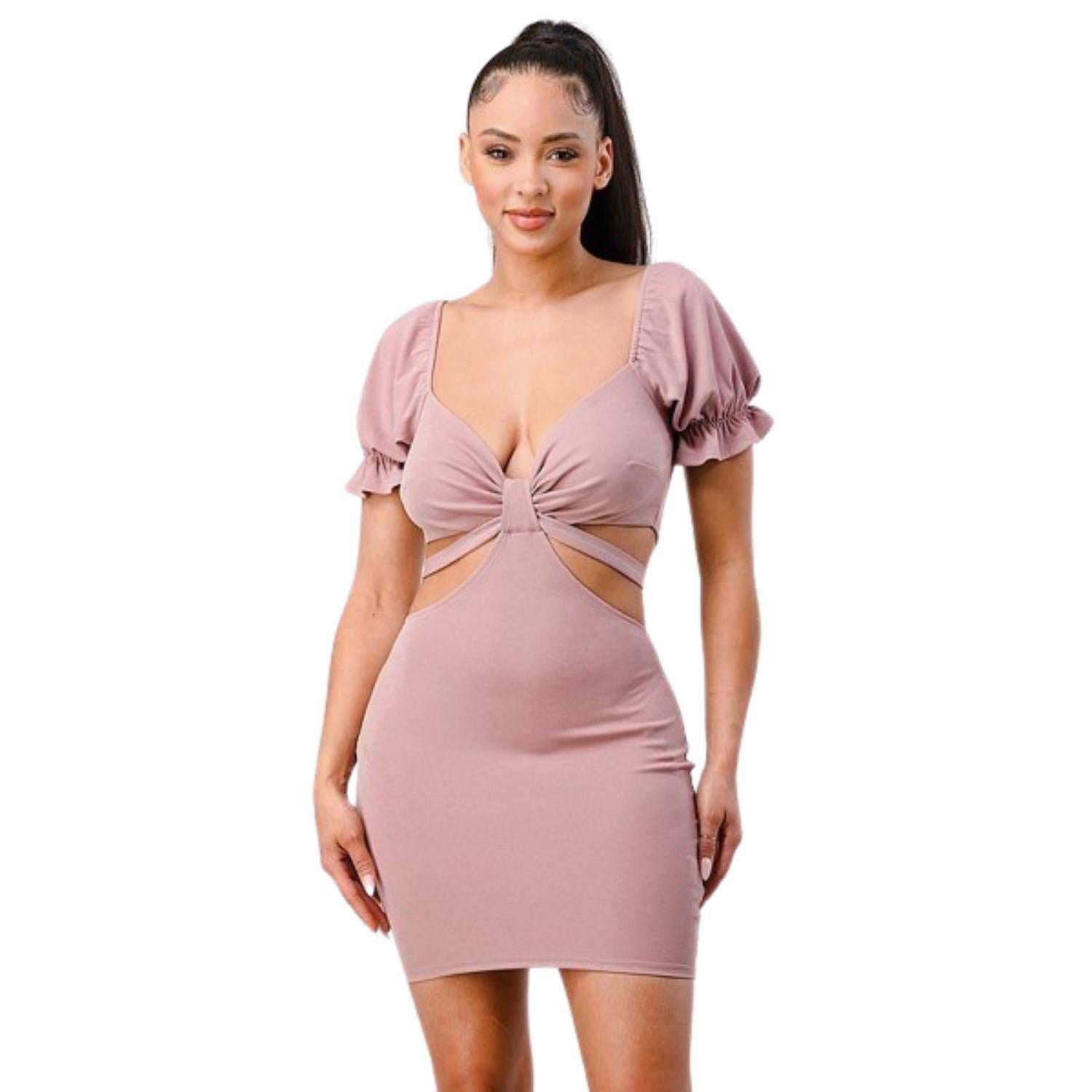 

Платье-футляр Lux с вырезом сбоку и завязкой сзади FASHNZFAB, цвет mauve