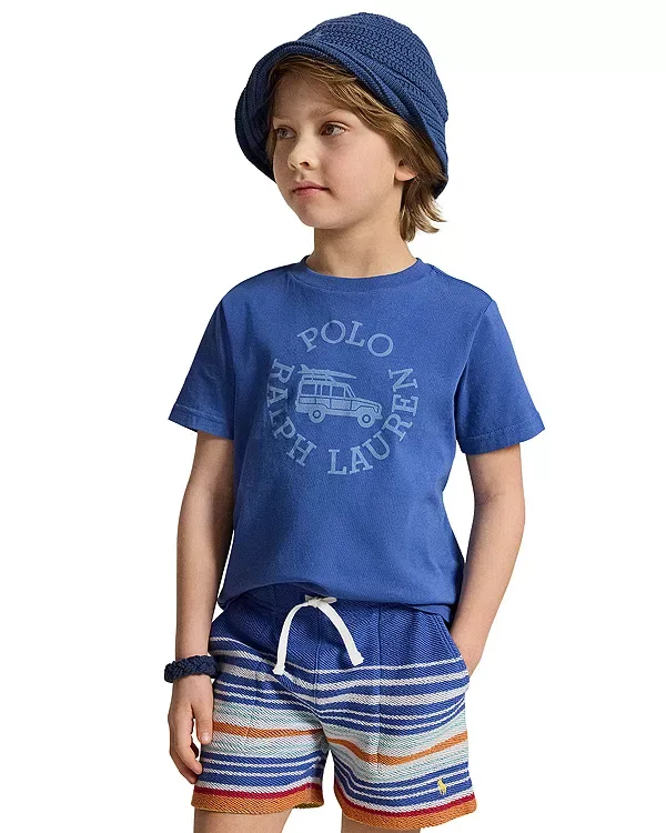 Хлопковая футболка с логотипом - для маленьких детей Ralph Lauren, Blue