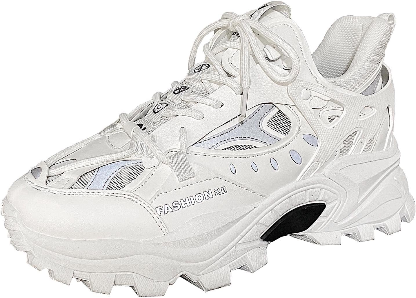 

Мужские прогулочные туфли Модные массивные кроссовки Повседневные дышащие увеличивающие рост обувь Zhoupulp, белый