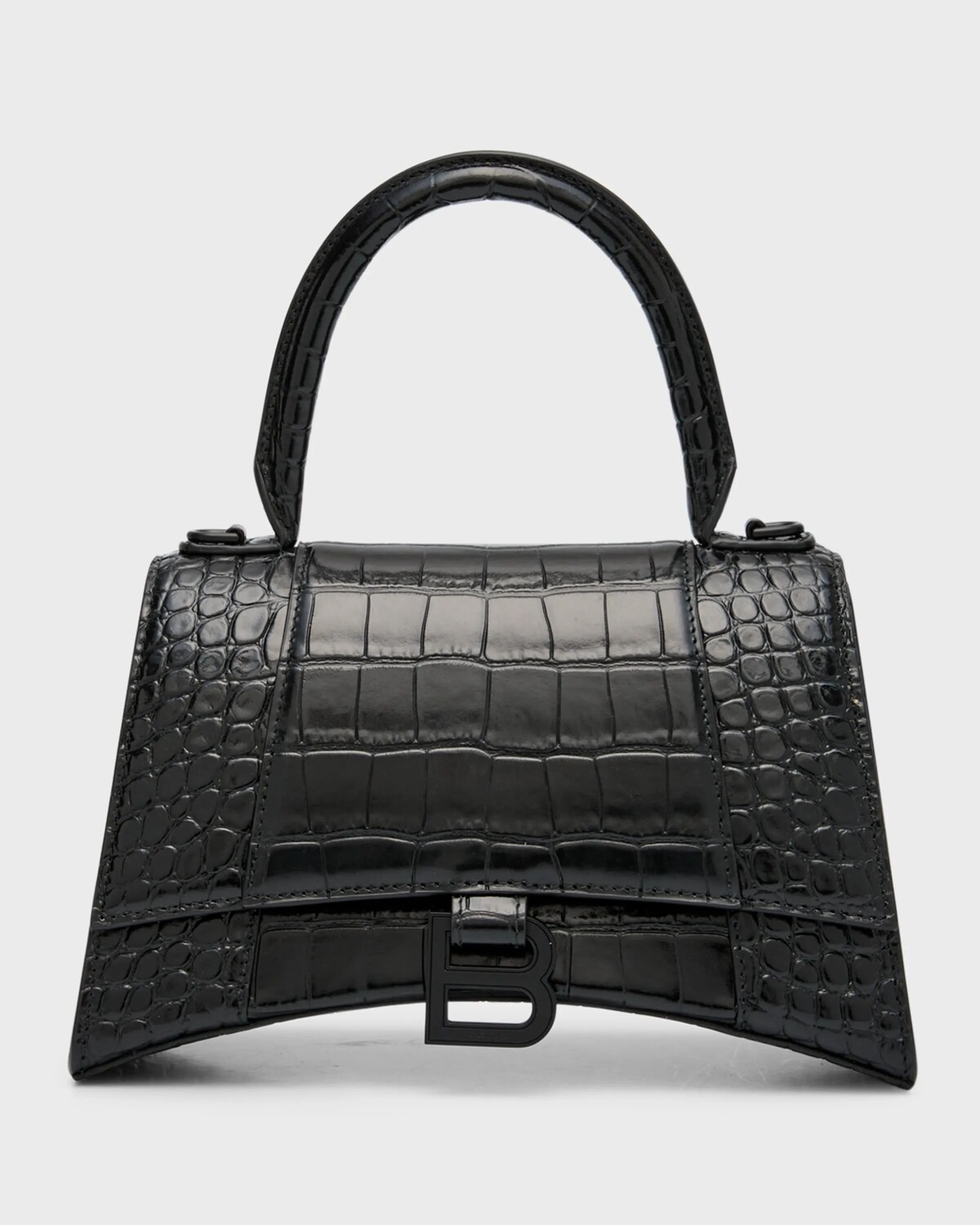 

Маленькая сумка с тиснением под крокодила Hourglass Balenciaga, цвет 1000 Black