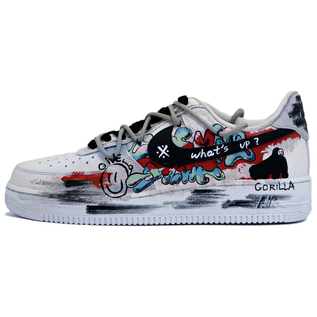 

Кроссовки Nike Air Force 1 Skateboarding Shoes Unisex Low-top Black/white/red, черный/оранжевый