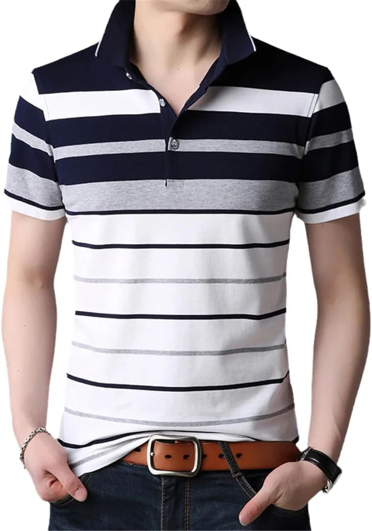 

Мужская классическая полосатая поло из хлопка Fjnbbiot