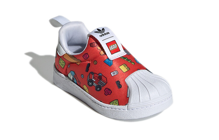 Слипоны Adidas Originals Superstar Series Toddler Shoes Baby с принтом, красный — фото 3