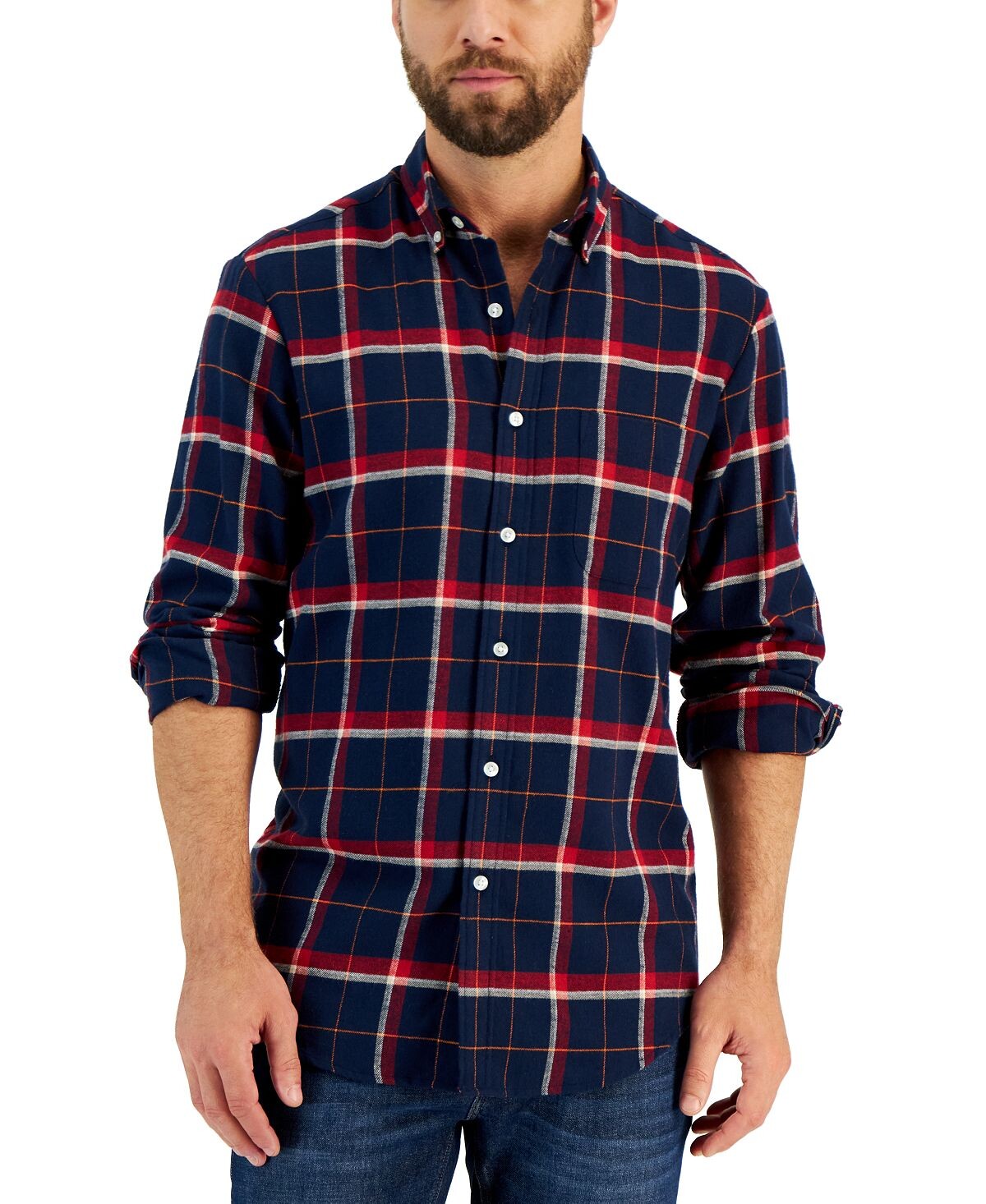 

Мужская фланелевая рубашка обычного кроя в клетку Club Room