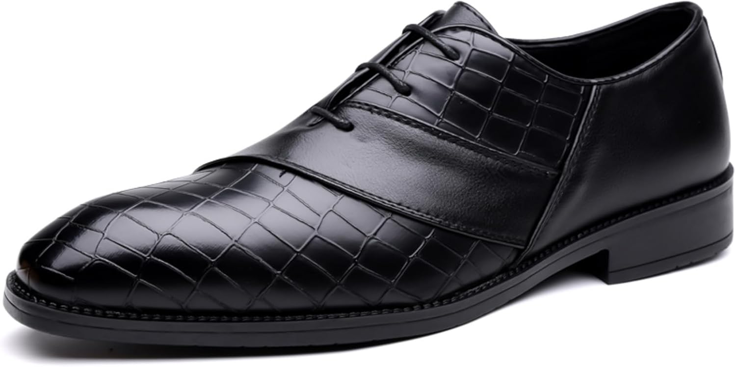 

Мужские лоферы LSHWCIFT без шнурков, Деловая и повседневная обувь из тисненой кожи под крокодила для работы, официальных и полуофициальных мероприятий, черный