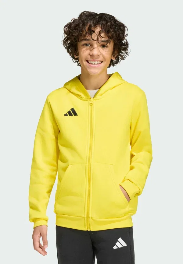 Толстовка с капюшоном и полной застёжкой-молнией Entrada26 Adidas Performance, жёлтая/чёрная