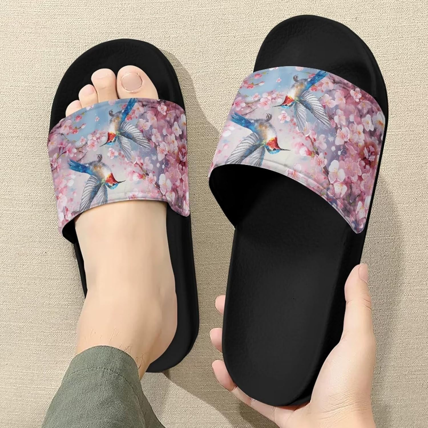 Сандалии Forchrinse Tie Dye с принтом морской черепахи для мужчин и женщин, стильные летние тапочки с животным рисунком для дома и душа, синий — фото 3