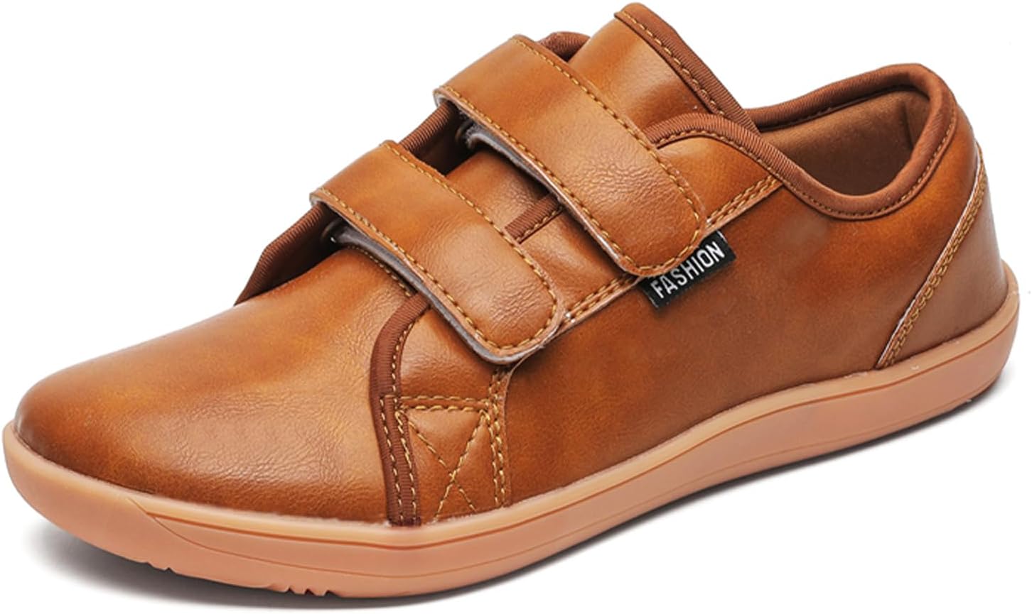 

Мужские плоские кроссовки, модные повседневные слипоны с двойными ремешками, широким носком, для походов, бега, прогулок и босоногой ходьбы Dacnakby, коричневый