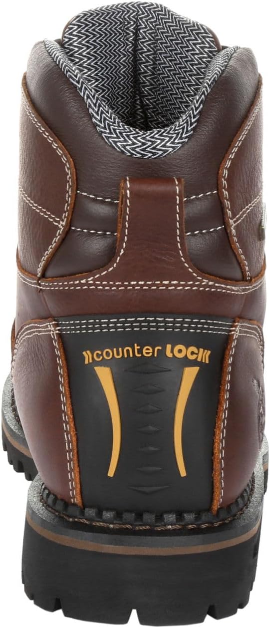 Мужские ботинки Georgia Boot AMP LT Logger с низким каблуком, водонепроницаемые, 12 Wide Brown — фото 4