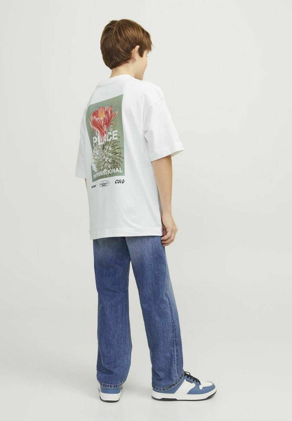 

Футболка с принтом Jack & Jones Junior, кремовый