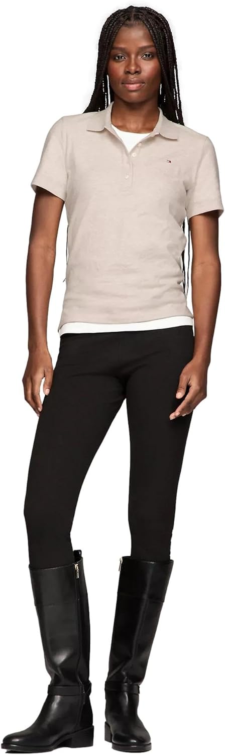 Поло Tommy Hilfiger Solid Short Sleeve Pique, бежевый меланж — фото 2