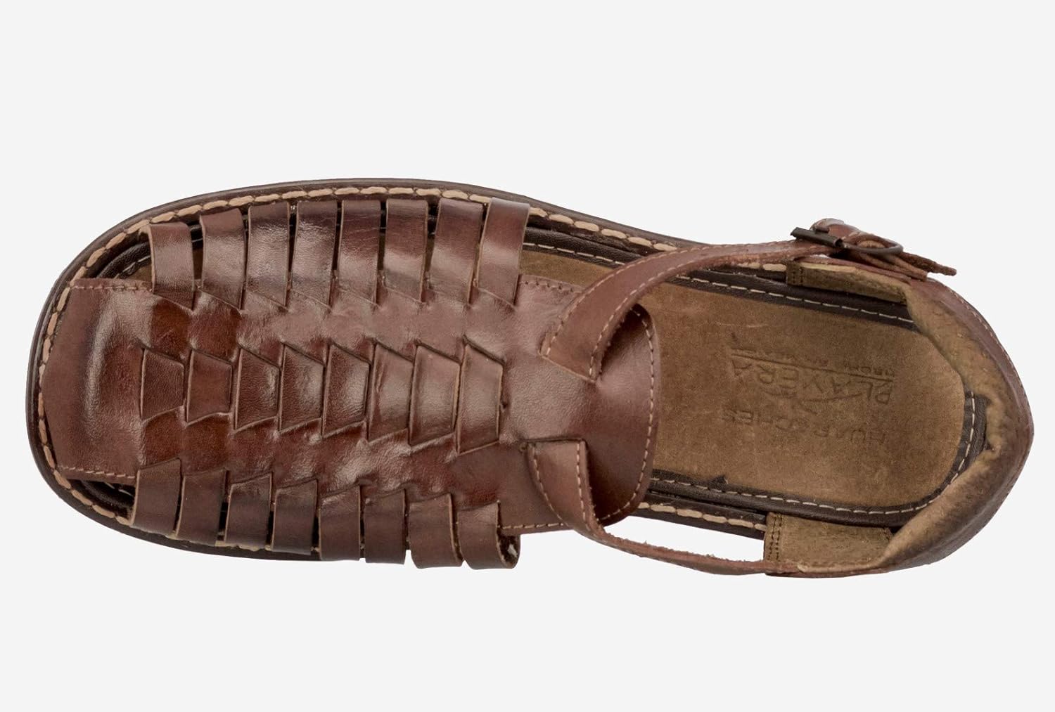 Men's 450 Rustic Cognac All Real Leather Mexican Buckle Huaraches Closed Toe Cowboy Professional — фото 3