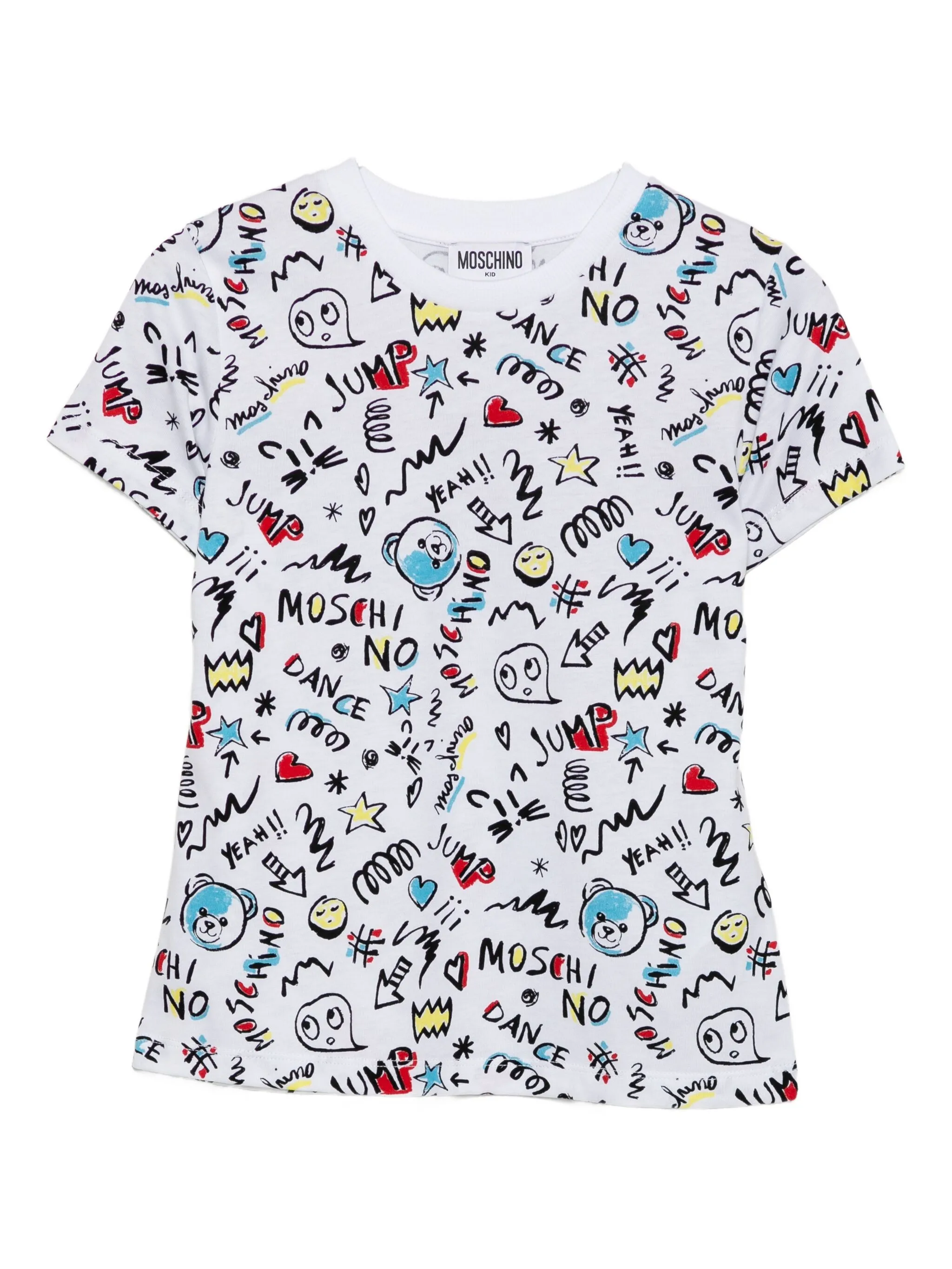 

Футболка с графичным принтом Moschino Kids, белый