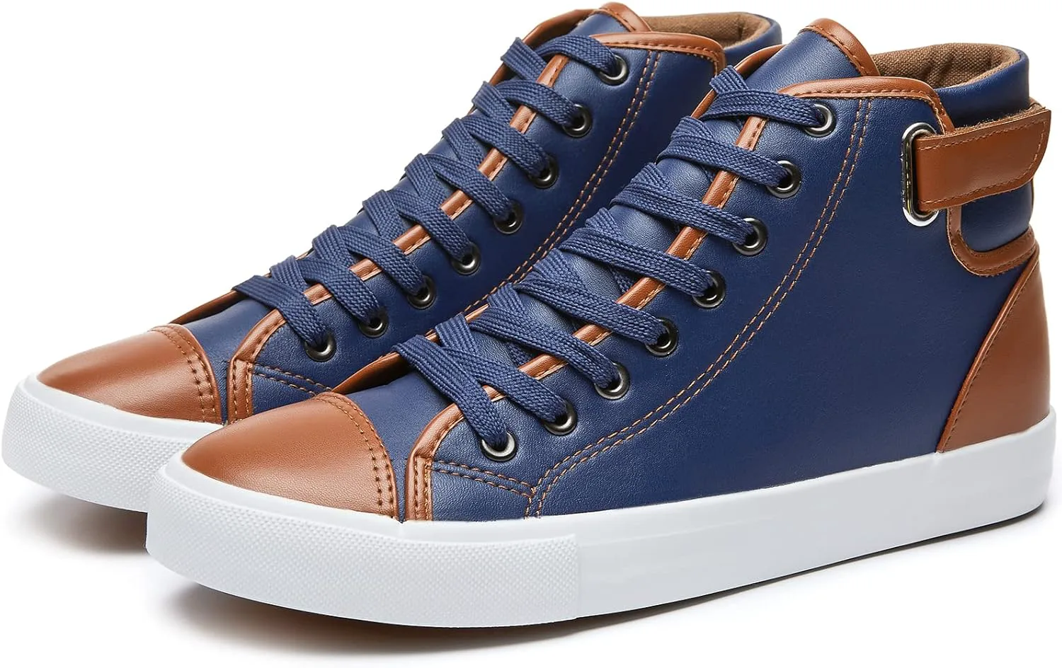 

Мужские белые высокие кеды yageyan для повседневной носки, черные модные туфли из искусственной кожи для мужчин, синий