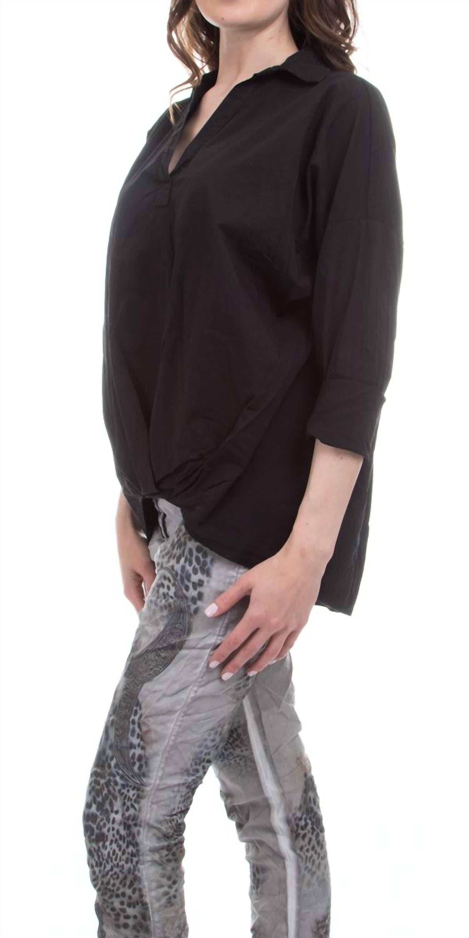 

Блузка Zelya с длинным рукавом черного цвета Gigi Moda, черный