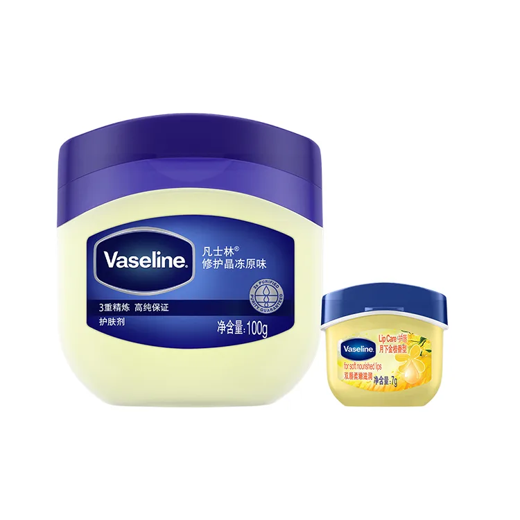Vaseline CHAOLIUYISHUJIA увлажняющий и питающий набор двойного действия для успокоения кожи 100 мл + 7 г, Two-Piece Set: Classic Crystal Lotion 100g+Laurel Lip Balm 7g