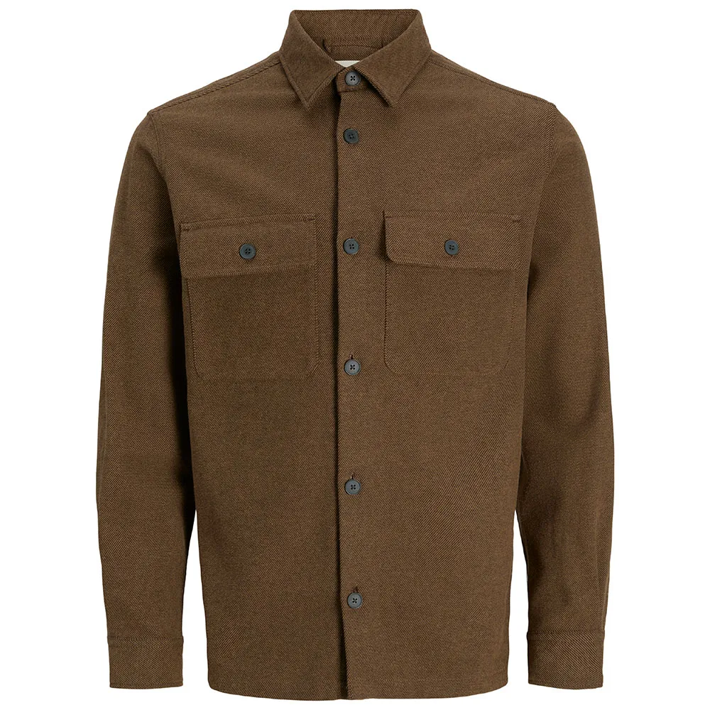 

Рубашка с длинным рукавом Jack & Jones Rayle Melange Solid, коричневый