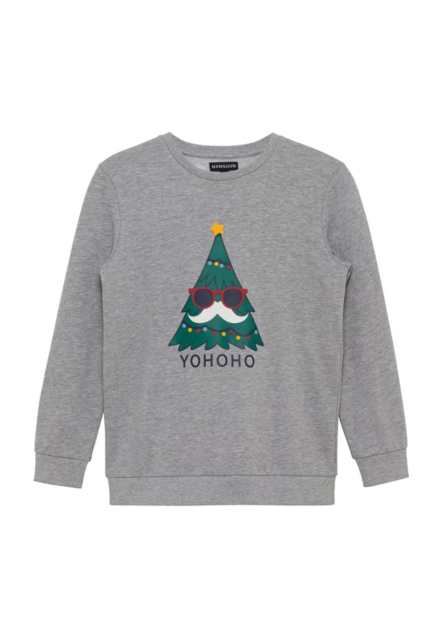 

Детская толстовка с ребристым краем Manguun, цвет 1 heather grey mel