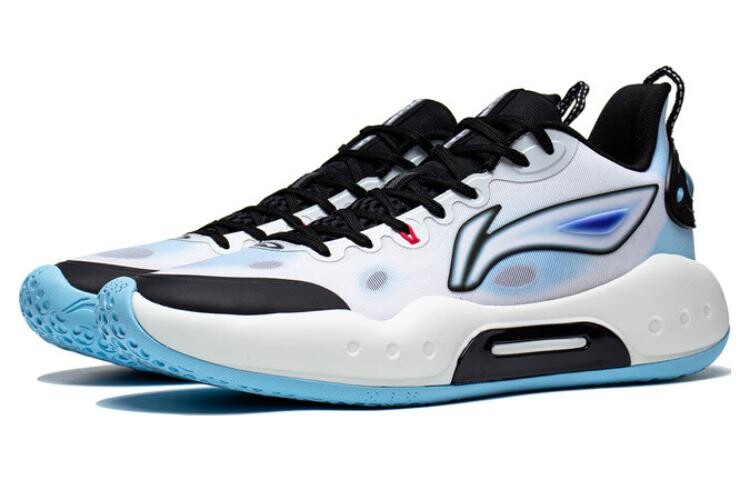 Кроссовки Li Ning Lining Coaching Team Basketball, белый/черный/голубой — фото 3